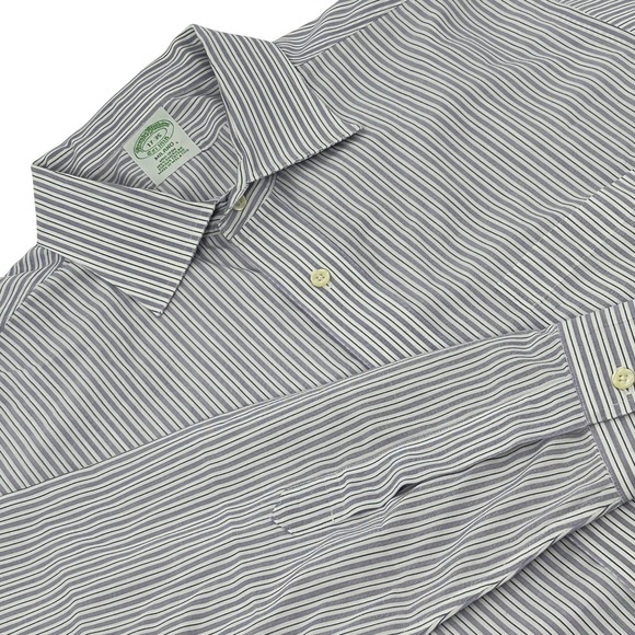 Brooks Brothers Other - Brooks Brothers Milano Dress Shirt Mens 17-35 Purple White Striped Supima Cotton